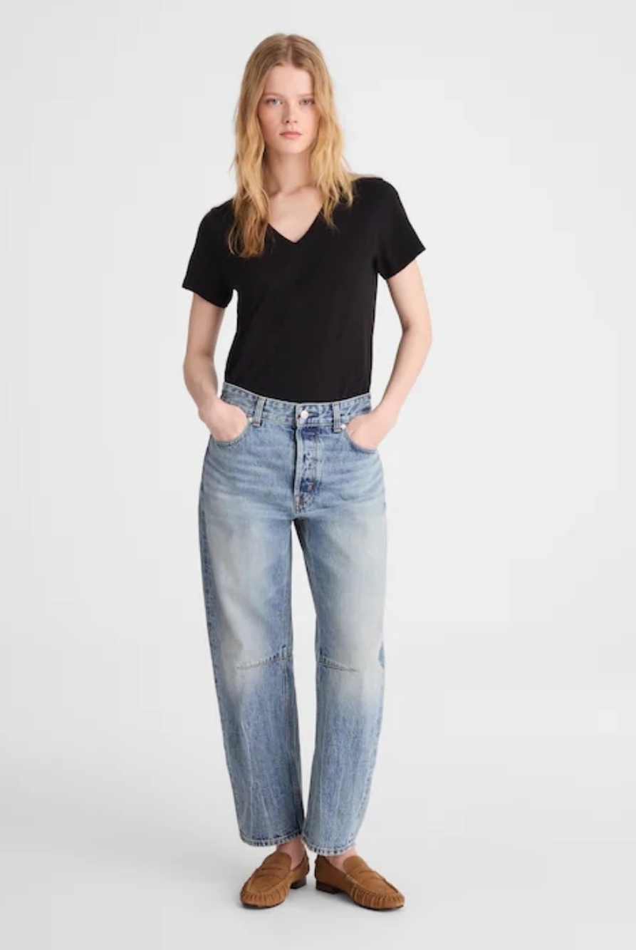Nwt Madewell Darted Barrel Leg Jean Japanese Denim Rockvale Wash Rigid 27